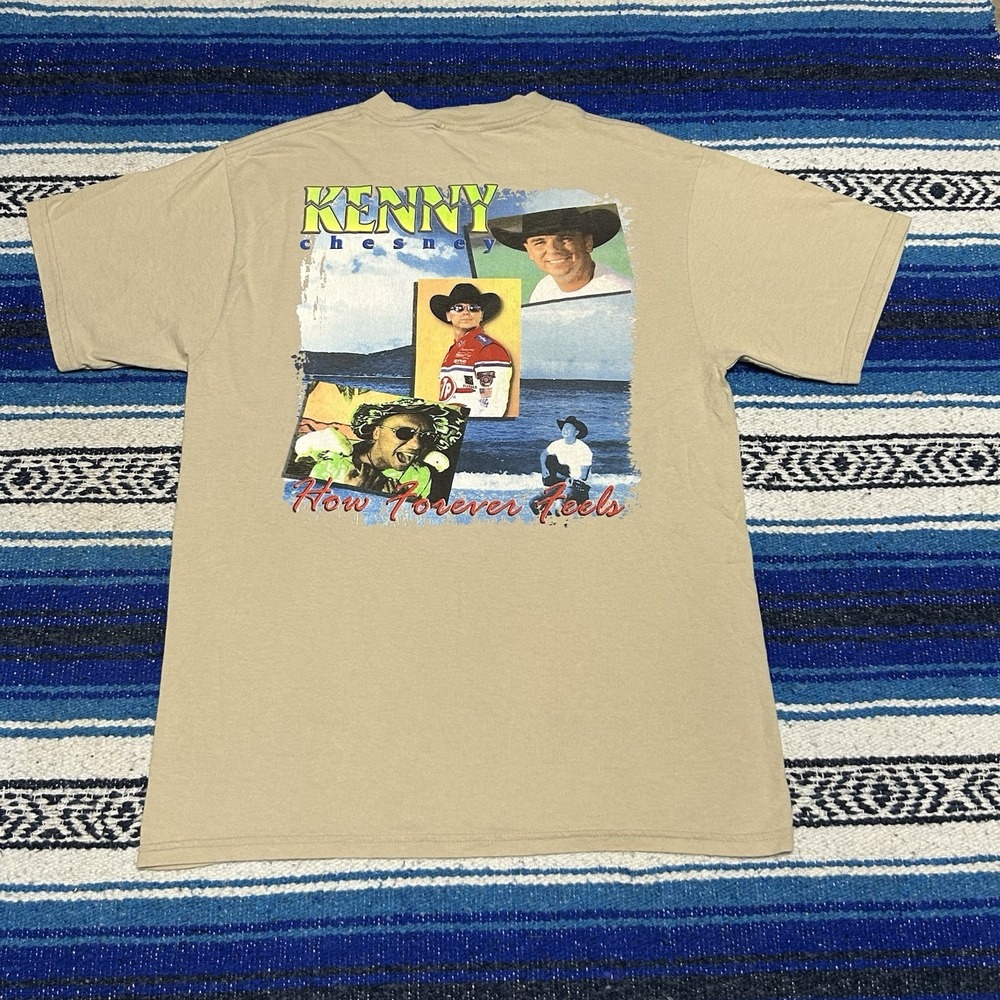 Vintage Kenny Chesney How Forever Feels T Shirt L 90s Tultex Country Music Tour